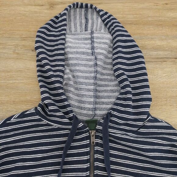 Wild Fable Sweatshirt Womens XS Navy Blue Strip Hooded Crop 1/4 Zip - Picture 7 of 8